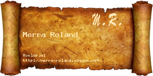 Merra Roland névjegykártya